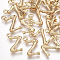 Brass Pendants, Cadmium Free & Nickel Free & Lead Free, Letter, Real 18K Gold Plated, Letter.Z, 16x11x2mm, Hole: 1.5mm