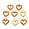 201 Stainless Steel Pendants, with Hyacinth Rhinestone, Heart, Golden, 15.5x14x2mm, Hole: 2mm