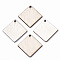 Unfinished Natural Poplar Wood Pendants, Laser Cut Wood Shapes, Undyed, Rhombus, Antique White, 24x24x1.5mm, Hole: 1.8mm, Side Length: 18mm