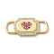 Brass Cubic Zirconia Connector Charms, Golden, Heart, 10.5x24x2mm, Hole: 5x3.5mm