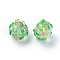 Handmade Bumpy Lampwork Beads, Round, Medium Aquamarine, 14~15mm, Hole: 1.5~1.6mm