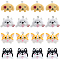 40Pcs 4 Styles Cartoon Opaque Resin Pendants, with Platinum Tone Iron Loops, Dog Charms, Mixed Color, 18.5~21x21.5~26x8~10mm, Hole: 2mm, 10pcs/style