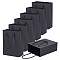 NBEADS 10 Pcs Thickened Kraft Paper Bags, Black Paper Gift Bags Shopping Bags with Handles Recyclable Goody Bags for Gift Birthday Wedding Party Celebrations, 4.72×2.36×6.3 Inch