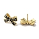 Серьги-гвоздики из латуни с бантом EJEW-R162-05G-3