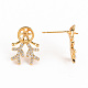 Серьги из латуни с микропейвом и прозрачным фианитом KK-S356-256-NF-3