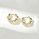 Серьги-кольца из латуни с прозрачным фианитом EJEW-Q014-29G-2