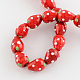 Ручной работы Lampwork 3 d клубника шарики LAMP-R109B-15-2