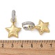 Серьга-кольцо из латуни с микропаве из кубического циркония EJEW-C057-01G-4
