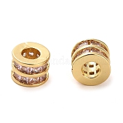 Латунные микро проложить кубического циркония бусы KK-D093-04G-01