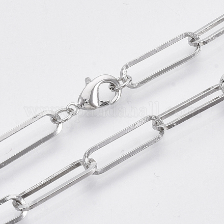 Колье из латуни с плоской овальной скрепкой MAK-S072-07B-P-1