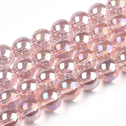 Гальванизируйте прозрачное стекло бисер нитей GLAA-T032-T10mm-AB10-1