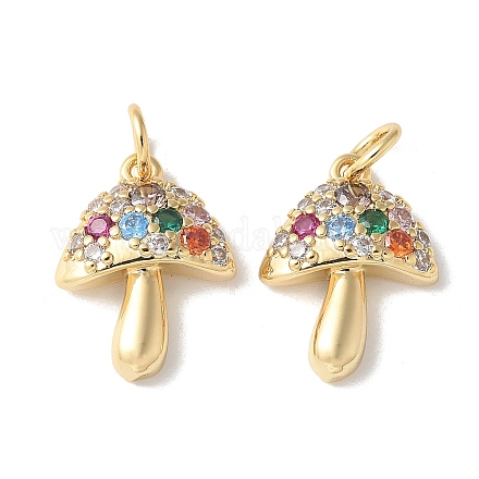 Латунные микропаве прозрачные подвески с фианитом KK-Q031-24G-1