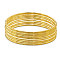 Brass Buddhist Bangle Sets, Real 24K Gold Plated, 2-1/2 inch(6.3cm), 10pcs/set