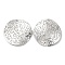Non-Tarnish 304 Stainless Steel Pendants, Textured, Flat Round Charm, Stainless Steel Color, 29.5x1.5mm, Hole: 1.8mm