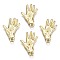 Rack Plating Alloy Pendants, Cadmium Free & Lead Free, Hand with Eye, Light Gold, 20.5x13.5x2mm, Hole: 1.6mm