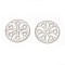 Brass Filigree Joiners Links, Rack Plating, Flat Round, Platinum, 19x0.6mm, Hole: 0.5~1.8mm