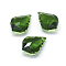 Faceted Glass Pendants, Leaf, Green, 22x15.5x8.5mm, Hole: 1mm