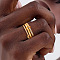Brass Micro Pave Cubic Zirconia Finger Rings, Stackable Rings, Golden, US Size 7(17.3mm)