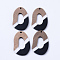 Resin & Walnut Wood Pendants, Oval, Creamy White, 38x24x4mm, Hole: 2mm