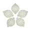 430 Stainless Steel Filigree Pendants, Spray Painted, Etched Metal Embellishments, Leaf, Dark Khaki, 41x28x0.5mm, Hole: 1mm