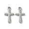 Non-Tarnish 304 Stainless Steel Pendants, Cross Charms, Stainless Steel Color, 20x11.5x2mm, Hole: 2mm