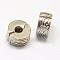Alloy European Style Clasps, Column, Platinum, 10x5.5mm, Hole: 3mm