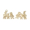 Brass Micro Pave Cubic Zirconia Pendants, Cadmium Free & Nickel Free & Lead Free, with Jump Ring, Family Charms, Real 18K Gold Plated, 19.5x24.5x1.5mm, Hole: 3mm
