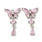 Brass Micro Pave Cubic Zirconia Pendants, Butterfly, Platinum, 22x13x4mm, Hole: 2mm