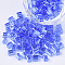 6/0 Glass Seed Beads, Transparent Colours Luster, Square Hole, Cube, Light Sky Blue, 6/0, 3~5x3~4x3~4mm, Hole: 1.2~1.4mm, about 4500pcs/bag