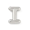 Rack Plating Brass Pendants, Long-Lasting Plated, Lead Free & Cadmium Free, Platinum, Letter I, 17.5x12x4mm, Hole: 1.8mm