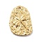 304 Stainless Steel Pendants, Oval with Dragonfly Charm, PVD Vacuum Plating, Textured, Real 18K Gold Plated, 20x14x2mm, Hole: 1.4mm
