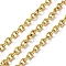304 Stainless Steel Rolo Chains, Unwelded, with Spool, Ion Plating(IP), Real 18K Gold Plated, 6x4.5x1.2mm, about 32.81 Feet(10m)/Roll