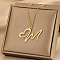 304 Stainless Steel Heart Initial Pendant Necklaces for Women Men, Golden, Letter M, 15.75~17.72 inch(40~45cm)