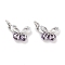 Brass Micro Pave Cubic Zirconia Pendants, Cadmium Free & Nickel Free & Lead Free, Butterfly, with Jump Ring, Platinum, Dark Slate Blue, 12x11x4mm, Hole: 3.5mm
