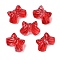 Transparent Spray Paint Glass Beads, Bowknot, Red, 9.5x14x6.5mm, Hole: 1mm