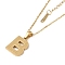 Ion Plating(IP) Initial Letter 304 Stainless Steel Pendant Necklaces, Real 18K Gold Plated, Letter B, 15.87 inch(40.3cm), Pendant: about 17x12.5mm