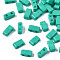 2-Hole Baking Paint Glass Seed Beads, Rectangle, Light Sea Green, 4.5~5.5x2x2~2.5mm, Hole: 0.5~0.8mm