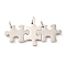 304 Stainless Steel Pendants, with Jump Ring, Split Pendants, Puzzle Shape, Stainless Steel Color, Puzzle: 17.5x25x3mm, Hole: 6mm, Middle Puzzle: 24.5x17.5x3mm, Hole: 6mm
