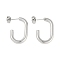 Non-Tarnish 304 Stainless Steel Stud Earring, Rectanglel, Stainless Steel Color, 25x3mm