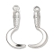 Non-Tarnish 304 Stainless Steel Pendants, Sickle Charm, Stainless Steel Color, 28.5x12x2mm, Hole: 2.4mm