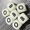 26Pcs 26 Style Luminous Cube with Letter Silicone Beads, Glow in thr Dark, White, 12x12x12mm, Hole: 2mm