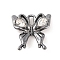 Brass Micro Pave Clear Cubic Zirconia Pendants, Butterfly, Black, 20x20x4.5mm, Hole: 1.5x4.5mm