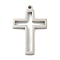 Non-Tarnish 304 Stainless Steel Laser Cut Pendants, Corss Charm, Stainless Steel Color, 32.5x22x2.8mm, Hole: 2mm