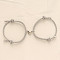 Alloy Heart-shaped Magnetic Braided Rope Bracelets for Couple Girlfriends, Light Grey, 5-1/2~10-1/4 inch(14~26cm)