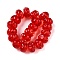 Handmade Lampwork Beads Strands, Rondelle, Red, 11.5~12.5x7mm, Hole: 2.5mm, about 20pcs/strand, 5.51~6''(14~15cm)