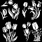 4Pcs 4 Styles PET Waterproof Self-adhesive Car Stickers, Reflective Decals for Car, Motorcycle Decoration, Tulip, 200x200mm, 1pc/style