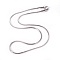Non-Tarnish 304 Stainless Steel Snake Chain Necklaces, with Lobster Claw Clasps, Stainless Steel Color, 15.7 inch(40cm), 1.5mm, 1.5mm