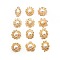 12Pcs 12 Style Crystal Alloy Rhinestone Brooches Set, Flower & Oval & Teardrop with Imitation Pearl Beads Lapel Pins for Wedding Party, Golden, 32~40.5x28~35x12~16mm, 1pc/style