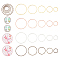 CHGCRAFT 200Pcs 20 Style Brass Round Earrings Beading Hoop Earring Circle Earrings Findings Hoops Open Bezel Earrings Hoop Earrings for Jewelry Making DIY Craft Earring Necklace 12mm 30mm