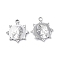 Non-Tarnish 304 Stainless Steel Pendants, Sun with Human Head Charm, Stainless Steel Color, 23x20x2.5mm, Hole: 2mm